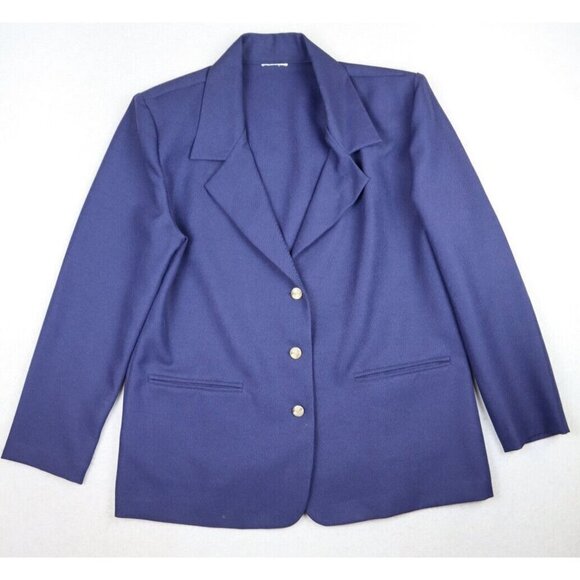 VINTAGE WOMEN'S BLUE POLYESTER PANT SUIT - SIZE PS - Picture 3 of 16